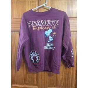 Peanuts Snoopy Charlie Brown Long Sleeve Red Sweatshirt Size XXS